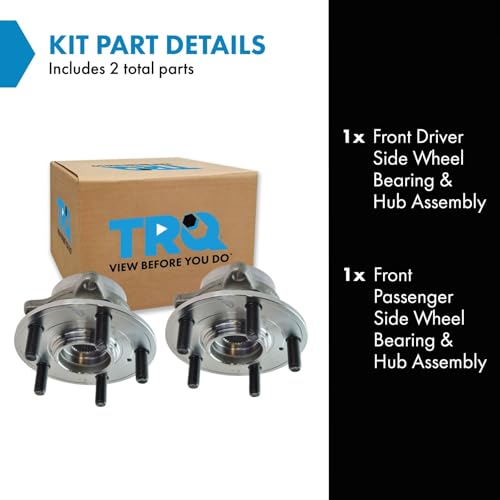 Image of TRQ Front Left and Right Wheel Bearing and Hub Assembly Set 2 Piece Compatible with 2011-2017 Honda Odyssey
