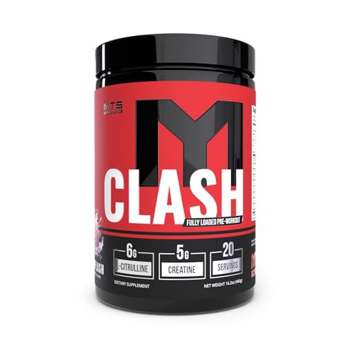 Image of MTS Nutrition Clash Pre Workout Powder Grape Splash - Pre Workout Energy with Creatine + 250mg Caffeine and Beta-Alanine Performance Blend - Powered with VitaCholine - 20-40 Servings