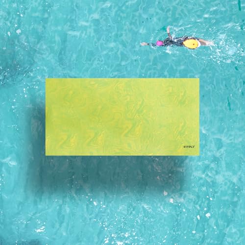 6/9/11.5 Feet Floating Mat Lily Mat Floating Mat for Endless Fun, 3 Layer Tear Resistant XPE Foam Mat Ideal Mat for Multi-User, Lake, Beach, Pool, Ocean (Lime Swirl, 6.6' x 2.8') — view 2