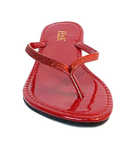 H2K Women's Glitter Flat Thong Sandal2