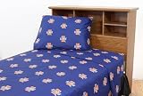 College Covers Everything Comfy Illinois Fighting Illini Twin Sized 3 Piece Sheet Set, Team Color Background, 1 Flat Sheet, 1 Fitted Sheet, 1 Pillowcase
