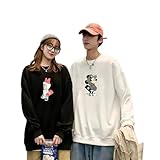 [JKILN] ディズニートレーナー ペアルック 親子服 ミッキーミニー CX-57 可愛い 長袖 トップス カジュアル ゆったり カットソー スウェット 綿 袖 男女兼用 結婚記念日 プレゼント (JP, アルファベット, M, M, ブラックミニー) [並行輸入品]