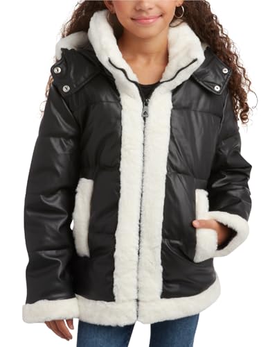 URBAN REPUBLIC Girls' Winter Jacket - Insulated Quilted Puffer Winter Coat with Faux Fur Lined Collar and Hood (Sizes: 7-16)
