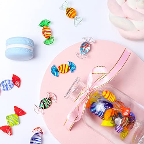 Toddmomy 12pcs Vintage Murano Style Various Glass Sweets Candy Ornament for Home Party Wedding Christmas Festival Decorations Table Scatter Random Style