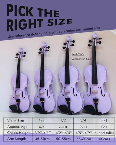 image for Aileen Music Aileen Violin 4/4 Full Size for Adults Beginners, Purple 