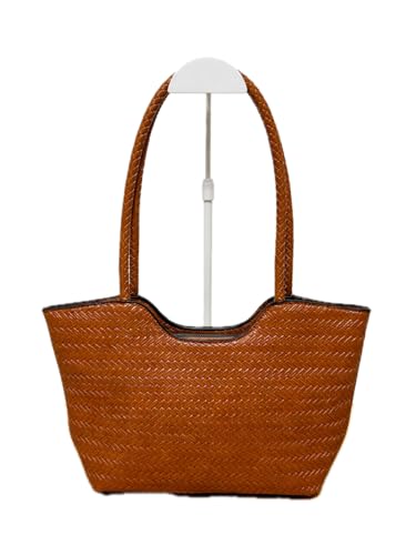 Imagen de MINNI MOON Bolso Capazo Trenzado de hombro Camel