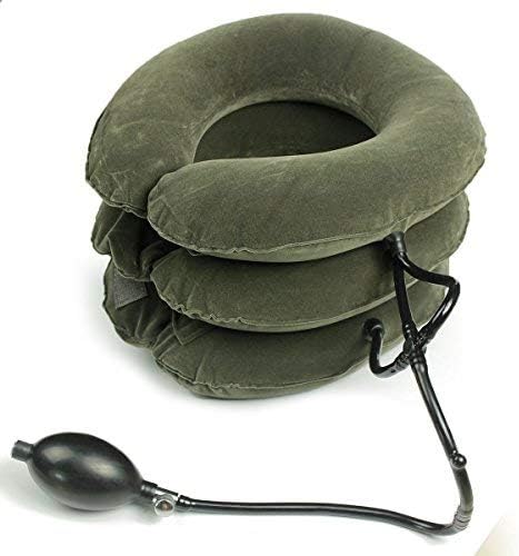 Inflatable Cervical Neck Traction Device/Neck Support Brace/Cervical Collar Adjustable (Gray)