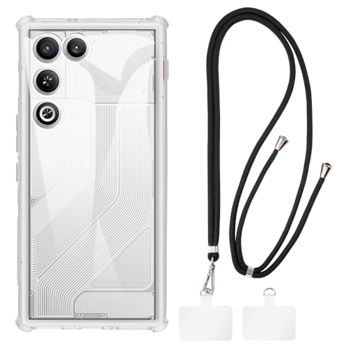 Shantime �P�[�X�ƃN���X�{�f�B�X�g���b�v�Z�b�g ZTE Nubia Red Magic 11 Air Trace 5G �Ƃ̌݊������� �g�уJ�o�[�Ƌ����o�b�N���t�������\�l�b�N�X�g���b�v�����2���̃p�b�`�t��(�N���A + �u���b�N)