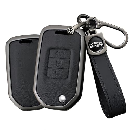 Boîtier clé Honda en cuir noir couvre clé voiture Civic CR-V HRV XRV