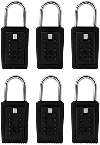Lion Locks 9000 Keysafe Original 3-key Portable, Pushbutton Lockbox (6 Pack, Black)