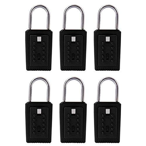 Lion Locks 9000 Keysafe Original 3-key Portable, Pushbutton Lockbox (6 Pack, Black)