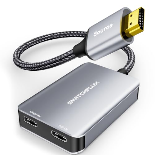 SWITCHFLUX AR Glasses HDMI to USB C Adapter, 45W PD Play&Charge