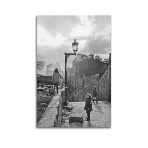 RedMush Poster vintage noir et blanc avec photographie de Robert Doisneau (5) - Poster sur toile - Décoration de chambre à coucher, bureau, chambre - Cadeau...