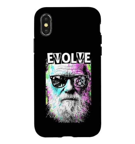 Charles Darwin Evolve ���g�� ���B���e�[�W �|�b�v�A�[�g �Ȋw �X�}�z�P�[�X iPhone X/XS �p