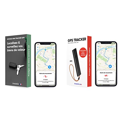 Mini Tracker GPS Invoxia - Traceur Étanche avec Alertes Antivol en Temps Réel - Jusqu'à 3 Mois d'Autonomie - Sans Carte SIM et Longue Autonomie