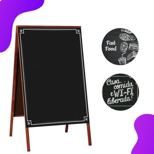 Lousa Cavalete Quadro Negro 70x50 Propaganda Bar Restaurante Loja C/50 Giz