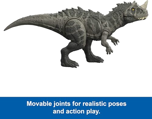 Image of Mattel Jurassic World Wild Roar Ceratosaurus Dinosaur Action Figure Toy with Chomp Attack, Light Up Feature & Roar Sound, Scan Code for Digital Play