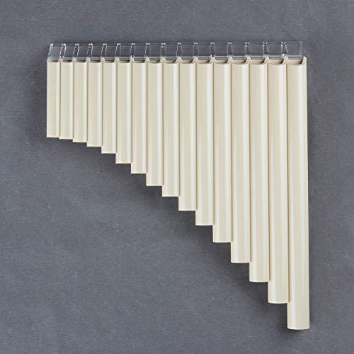 16 Pipes Pan Flute Pan Pipe C Key Abs Plastic Traditional Woodwind Musical Instrument For Beginner And Musical Lover (16 Pipes, Ice White) #TOP1