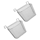 2 Gitter-Aufbewahrungskörbe mit Haken, Metall-Hängekorb, Wandhalterung, Tür, Küche, Aufbewahrung, Organizer, Halter, Korb for Speisekammer, Badezimmer, Reinigungsmittel, Backformen, Schwarz Küchengerä