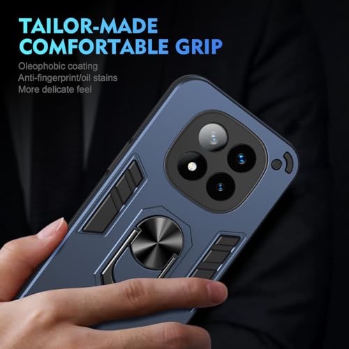 Image of ShieldTech PC Back Cover Case for Redmi Note 14 Pro Plus 5G | Ring Stand | Camera Protection | Blue Mobile Phone Back Cover Case for Redmi Note 14 Pro Plus 5G | Blue Back Cover