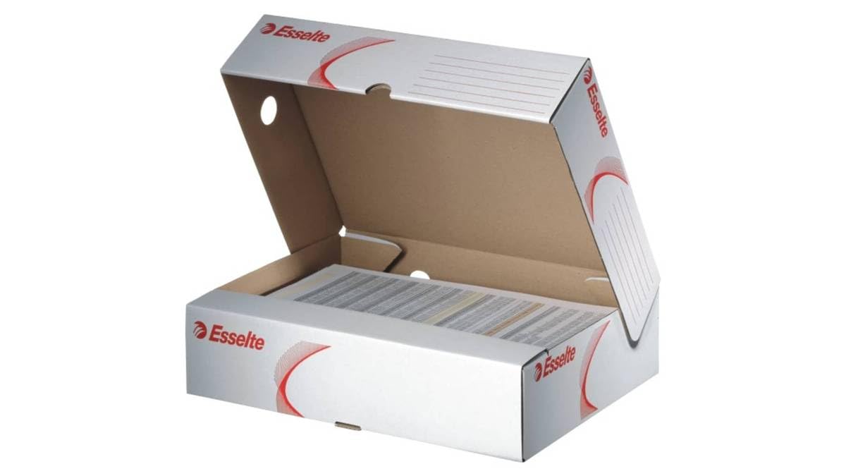 Leitz Esselte 128004 Archive Box 80 MM A4 Corrugated Cardboard White