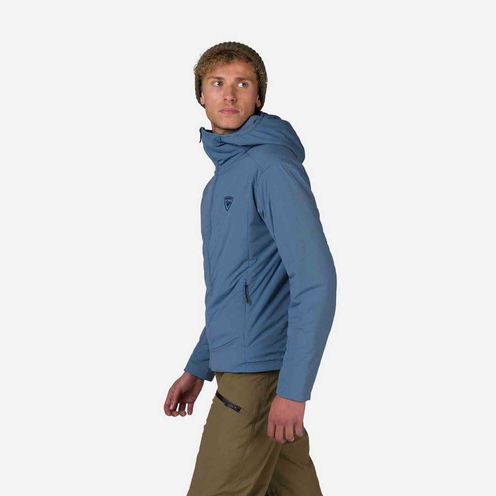 ROSSIGNOL Men's Opside Lightweight Waterproof Classic Fit Insulated Warm Winter Ski Hoodie Jacket, Faded Blue, X-Large