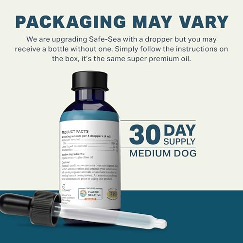 Safe-Sea - Green Lipped Mussels for Dogs with Ahiflower Oil and Astaxanthin - Sustainable Alternative to Fish Oil - for Healthy Skin & Joints - Veterinarian Formulated