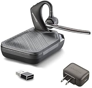 Plantronics Voyager 5200-UC Bluetooth Headset Bundle w/Bonus Wall Charger #206110-01-B | for Smartphones PC MAC Using RingCentral Software or App