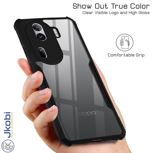 Image of Jkobi Back Cover Case for Oppo Reno11 Pro 5G (Shockproof with Polycarbonate Clear Panel | Professional Black)