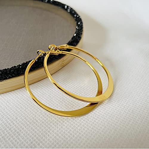 Hoops Earrings, Fashion Jewelry 18K Gold Plated Hoop Earrings For Women Girls Sensitive Ears Hypoallergenic #TOP5