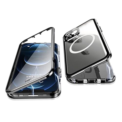 Coque iPhone 15 Plus MagSafe noire protection intégrale verre