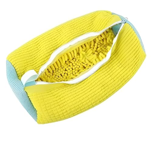 CONTACTS Shoe Washing Machine Bag | 360° Wrap Design | Reusable Shoe Bags for Washing Machine & Dryer | Ideal for Sneakers, Boots & Delicate Footwear (Yellow)