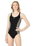Nike Swim Women's Color Surge Powerback One Piece Swimsuit Swimwear, Gunsmoke, Medium