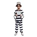 Spooktacular Creations Prisoner Jail Halloween Costume with Tattoo Sleeve and Toy Handcuffs for Kids (Medium ( 8- 10 yrs))