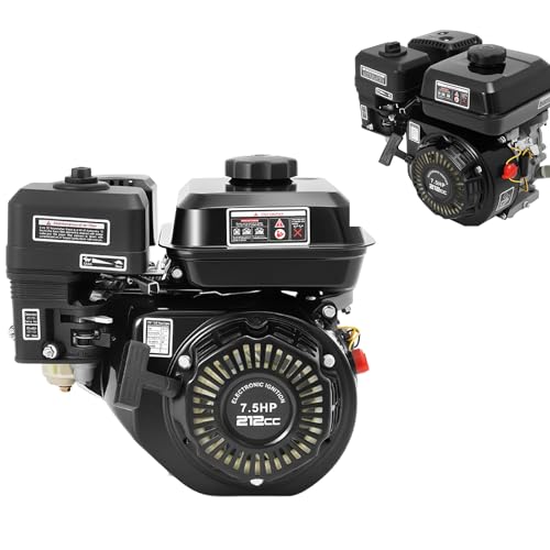 7.5HP 4-Stroke Gas Engine, 212CC Horizontal Shaft Gasoline Motor Single