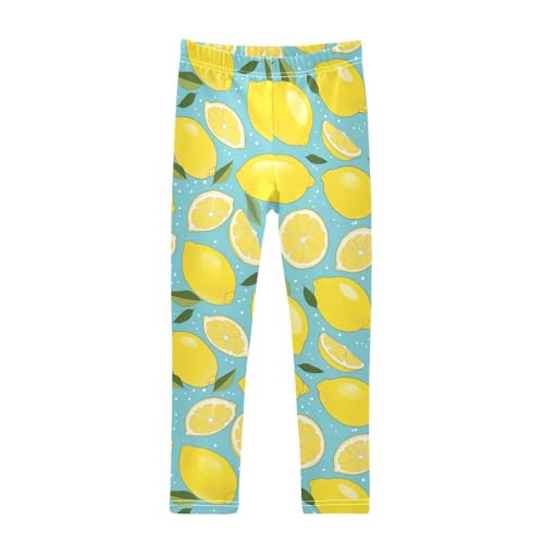 Lemon Girls' Leggings Toddler Doodles Slices Mint Kids Yoga Pants Dance Active Tights 4T