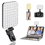 ALTSON 60 LED Portable Selfie Light Video Conference Lighting with Clip and Camera Tripod Adapter, Rechargeable 2200mAh CRI 97+, 3 Lighting Modes for Mobile Phones iPhone Camera Laptop Photo Make-up