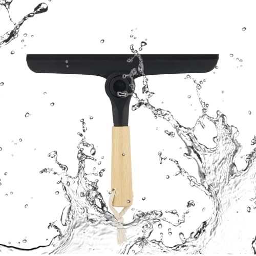 Raclette de Douche pour Douche, Salle de Bain, carrelage, Miroir, fenêtre, Raclette Douche Noir, Duschabzieher, Fensterreiniger, 24,50 cm de Large - Léger et maniable