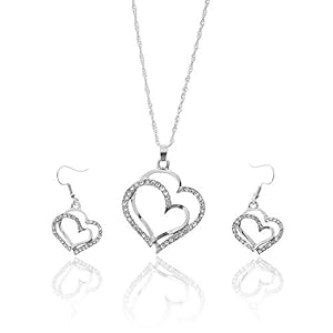 Ranikeer Parure Femme Bijoux Fantaisie Collier et Boucles d’Oreilles, Ensemble de Bijoux Coffret Cadeau pour Femme Fille pour Noël Anniversaire Saint-Valentin et Fêtes