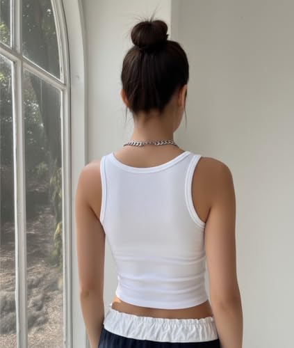 Image of JC JUMMY COUTURE Cotton Solid Square Neck Sleeveless Crop Top for Women | Regular Fit Ribbed Tank Top | Casual Summer Wear for Girls & Woman | Trendy Crop Tank Tops