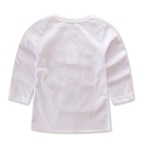 Girls'it's My Birthday Print Shirt Tutu Skirt Dress Outfit Set (White Long Sleeve, 1-2 Years) #TOP4