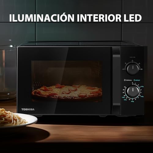 Microondas Toshiba MW2-MM20P(BK) 20L, independiente, 800W, 5 niveles de potencia, con fácil descongelación, iluminación LED interior, color negro - imagen 5