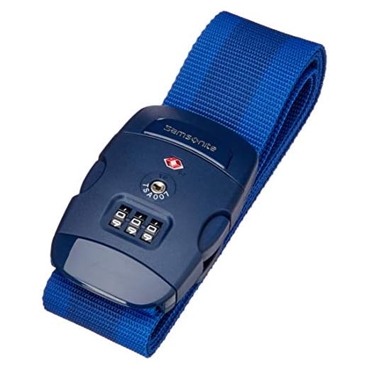 Samsonite Global Travel Accessories - Sangle pour Bagage avec Serrure TSA à Combinaison à 3 Chiffres Intégrée, 190 cm, Bleu (Midnight Blue)