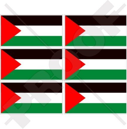 Palestine Flag, Palestinian State 40mm (1,6") Mobile Cell Phone Vinyl Mini Stickers, Decals x6
