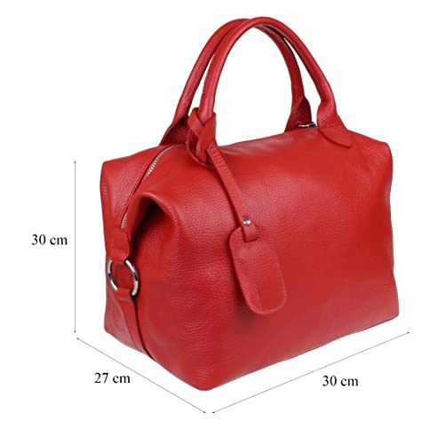 Image of Girly HandBags Womens Genuine Leather Plain Side Circle Hobo Handbag