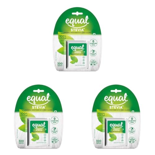 Image of Equal Stevia 300 Tablets | Plant-Based 100% Natural Sweetener | Sugar Free | Diabetic Friendly (Pack of 3)