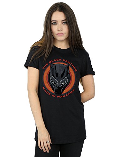 Image of Marvel Women's Black Panther Made in Wakanda Red Boyfriend Fit T-Shirt Black X-Large