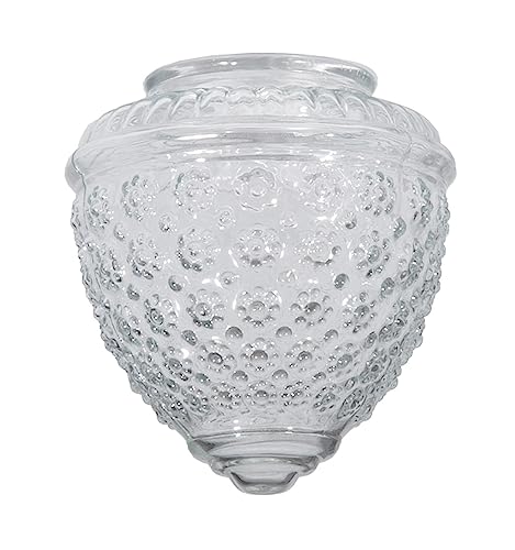 Image of B&P Lamp Clear Pineapple Glass Fixture Shade, 3-1 /4 Inch Fitter, 5-1 /2 Inch Height, Decorative Replacement Glass Shade