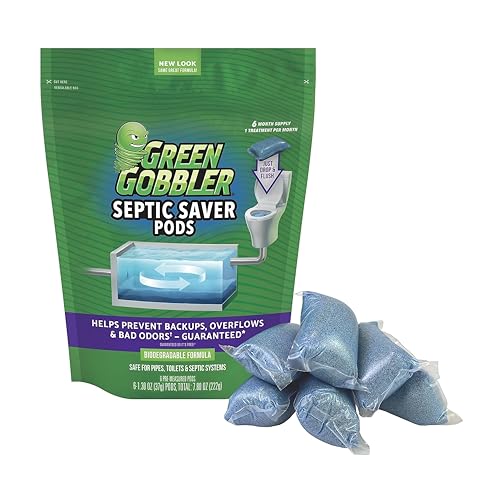 Green Gobbler - Septic Saver Pods - Klärgrubenreiniger - Bakterien-Enzymreiniger-Packs für die monatliche Reinigung von Klärgruben - 6 Pods (222g)