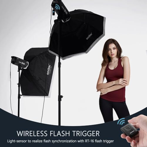 Godox Studio Flash Kit for Photography, 600W Studio Strobe Light Set with Bowens Mount, 2.4G X System MS300 Monolights, Flash Trigger, Softbox, Tripod Stands, Reflector Storage Bag, Umbrella